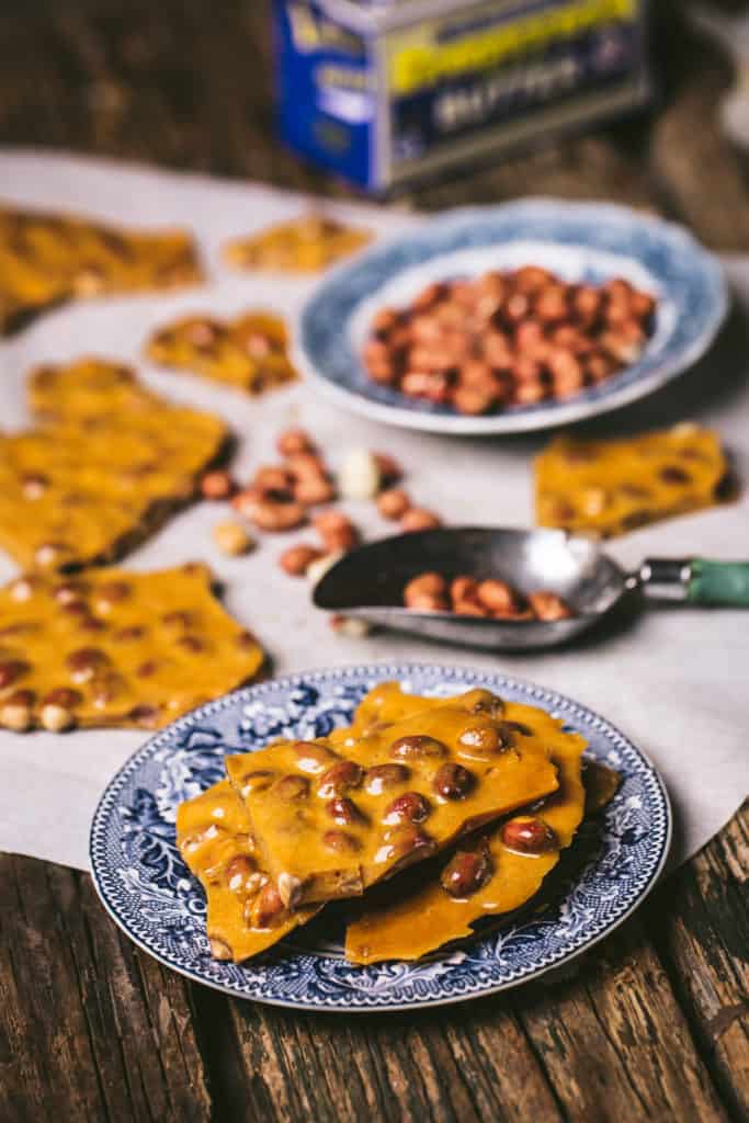 plate of peanut brittle