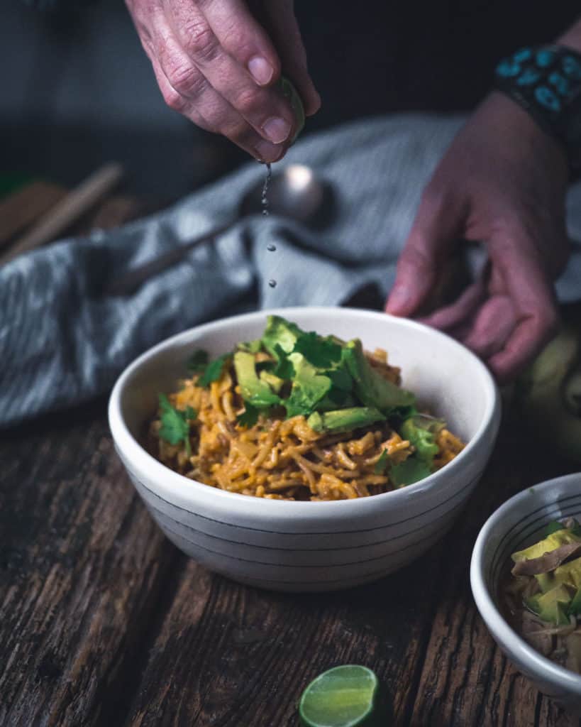 bowl of sopa de fideo noodles