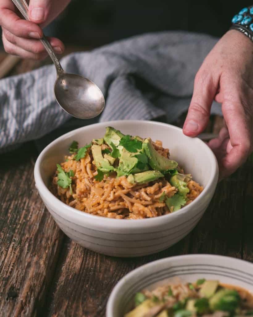 bowl of sopa de fideo noodles