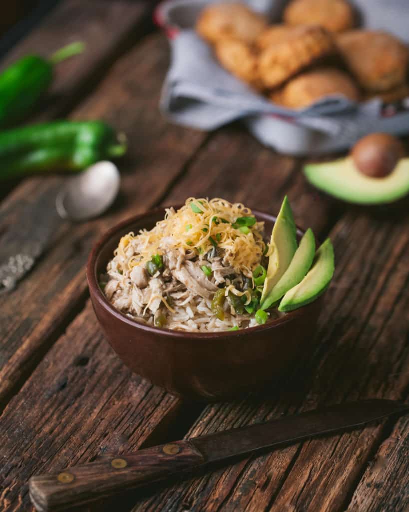 bowl of white chili