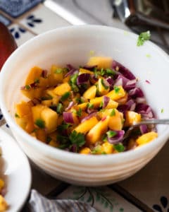 bowl of mango salsa