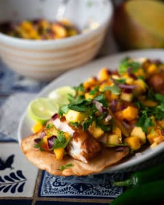 fish tacos with mango salsa