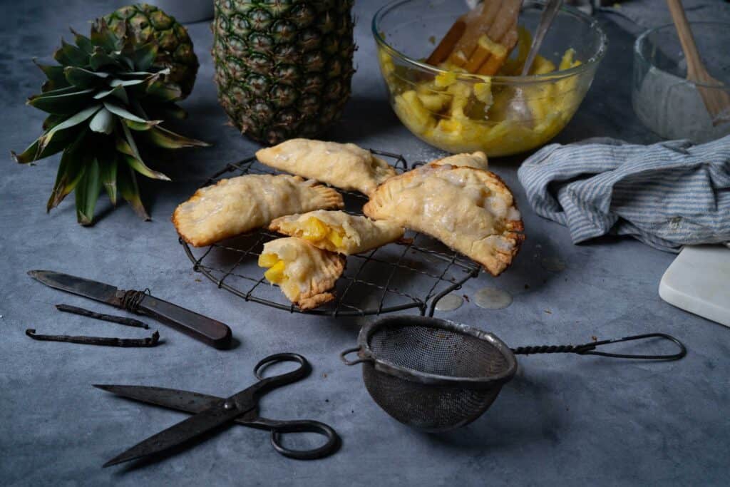 old kitchen items with empanadas