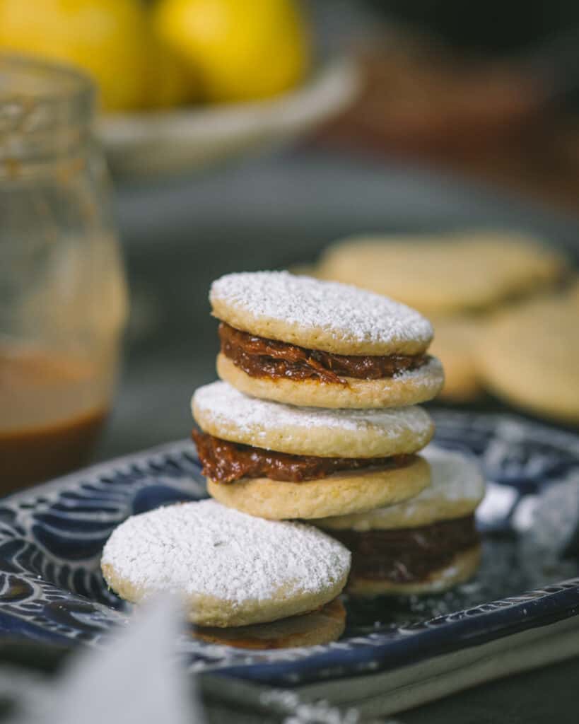 stack of alfajores cookies