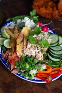 Platter of chicken taco salad