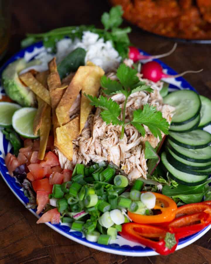 Platter of chicken taco salad