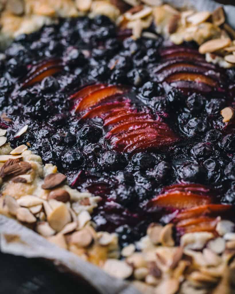 close up of galette filling