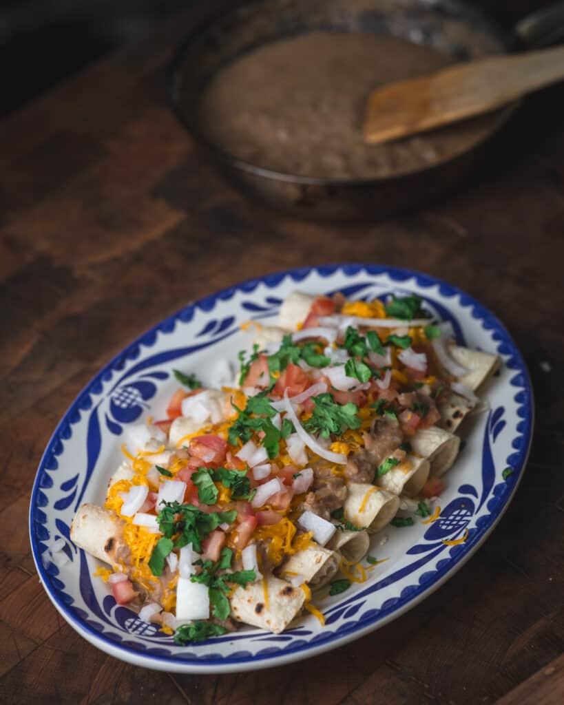 platter of enfrijoladas