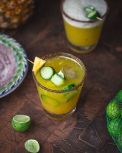 PItcher PIneapple margarita in a glass