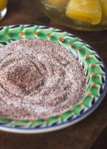 plate of margarita rimming salt