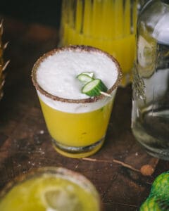 pitcher pineapple margarita in a glass