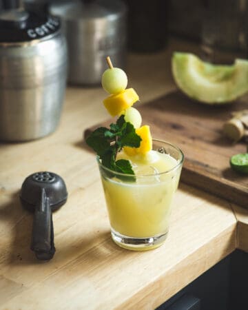 Melon Ginger Margarita on countertop