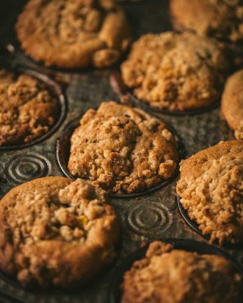close up of muffins