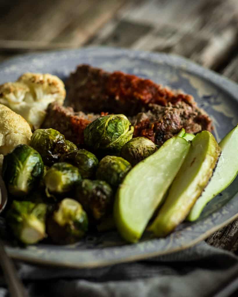 closeup of brussels sprout on dinner plate