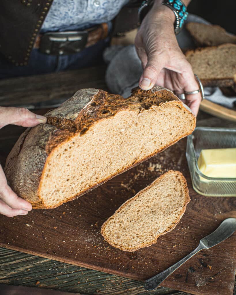 close up texture of bread