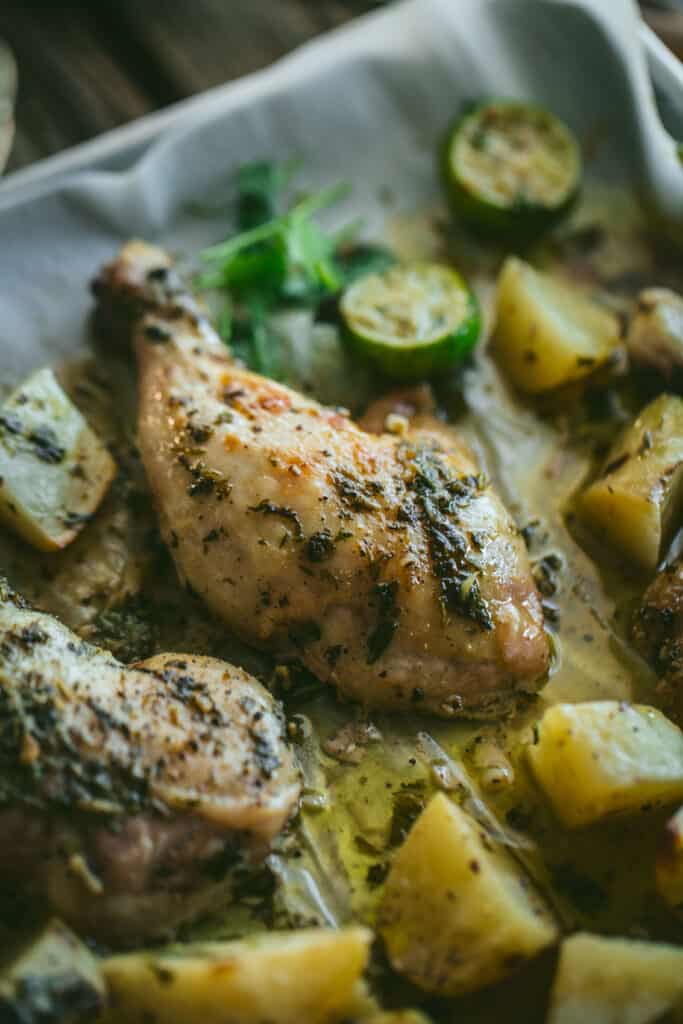 close up of Cilantro lime butter chicken