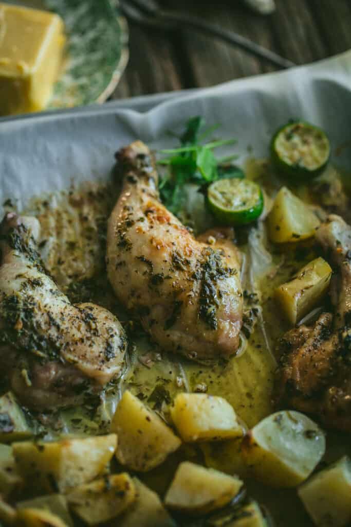 close up of Cilantro lime butter chicken