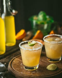 two paloma cocktail glasses