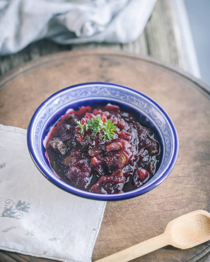 bowl of jalapeno Cranberry Sauce