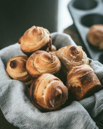 No Fail Yeast Rolls in a basket