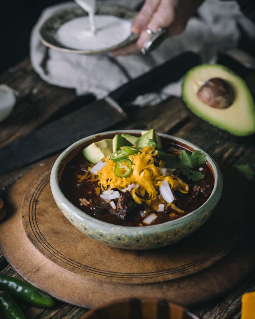 bowl of Texas chili