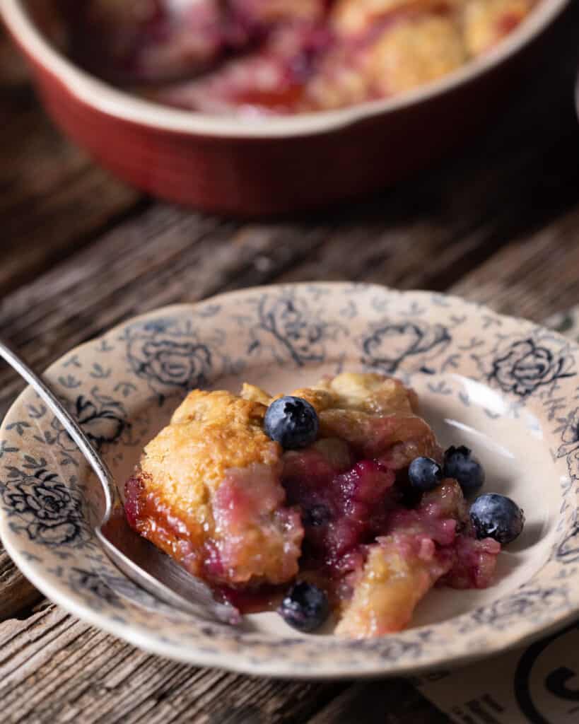 closeup of Blueberry Apple Dumplings