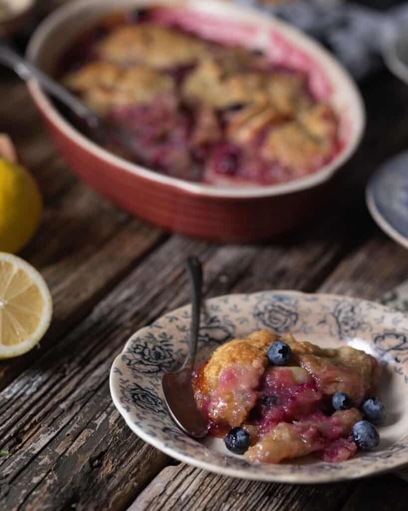 plate of Blueberry Apple Dumplings