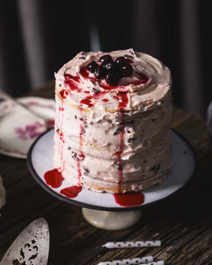 Wild Cherry Cake on a table