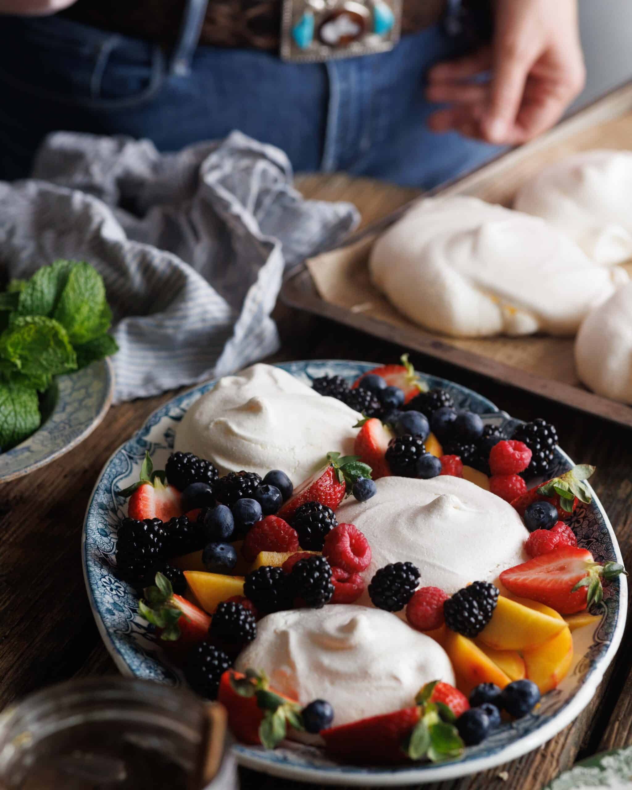Pavlova with Honey Smashed Raspberries is an outstanding dessert ...